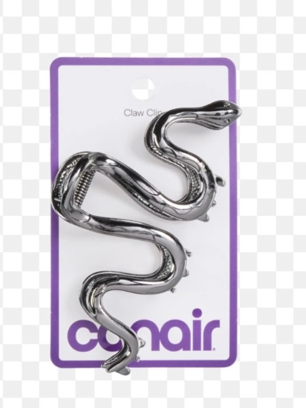 Conair Snake Hair Claw Clip in Silver NWT